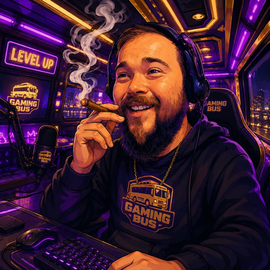 Wise streaming from the neon-lit bus